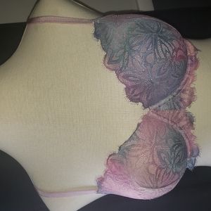 Victoria's Secret Pink "Unicorn" Colors Lace Bra 36DD EUC